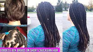 How To Grip Goddess Box Braids On Short Caucasian Hair Youtube