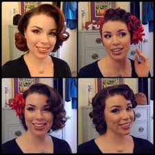 The pin up fans know what it takes to be in the center of everyone's attention. Pin By Capitol Bombshell Boudoir An On Inspirational Hair Makeup Retro Short Hair Tutorial Medium Length Hair Styles Medium Hair Styles