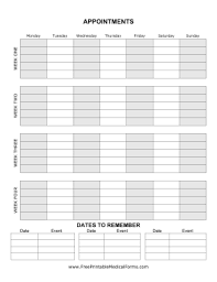 Lastly, see to it that the site itself offers a free printable download. Printable Cancer Planner Appointment Sheet