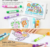 Shuttle Art Dot Markers, 30 Colors Washable with Free Activity Book, Bingo  Daubers Supplies, Non Toxic Water-Based Dot Art Markers