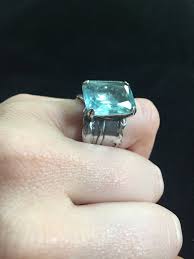 Silpada Ring Aqua Glass Sterling Silver 925 Vintage Retired Ring Size 7 By Silpada