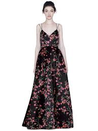 Alice And Olivia Marilla V Neck Strappy Gown Sakura Floral Blk Aliceandolivia Cloth Designer Outfits Woman Strappy Gown Alice And Olivia
