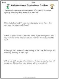 Multiplication And Division Word Problems Grades 3 4 Division Word Problems Word Problems Multiplication And Division