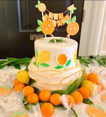 Lil Cutie Orange Cake Bunting Topper Kawaii Orange Cake Etsy Orange Baby Shower Cake Bunting Topper Orange Birthday