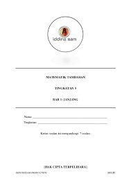 Matematik Tambahan Tingkatan 5 Bab 1
