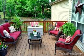 Deck Makeover From The Frugal Homemaker I Need One Of Those Little Outdoor Boxes For Cushio Deck Furniture Layout Patio Furniture Layout Small Deck Furniture