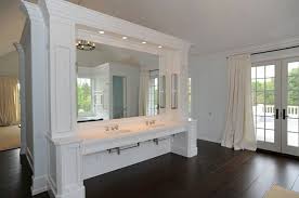 Besides, installing the vanity over the floor additionally opens up space that you can utilize for storing smaller items. Double Vanity Ideas Transitional Bathroom