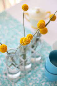 Yellow Turquoise By Acreativemint Via Flickr Flower Arrangements Flower Guide Flower Market