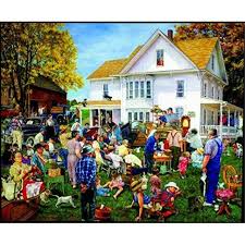 With 2 x 500 piece jigsaw puzzles in the box, these images really do match the activity transporting. Jigsaw New Sealed 1000 Piece Sunsout Jigsaw Puzzle Farmhouse Auction By Susan Brabeau Toys Hobbies