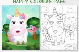 Beside a fun and educative coloring pages, it helps children increase their creativity. A Cute Unicorn Animal 6 Coloring Page Graphic By Wijayariko Creative Fabrica