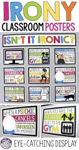 Help Your Students Understand And Recognize Situational Irony By Decorating Your Bulle English Classroom Posters Teaching Figurative Language Classroom Posters