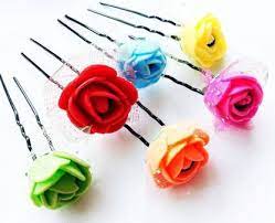 They can complete the look and also make you stunning in no time. Zari Work Bridal Wedding Hair Pins Rose Flower Hair Pin Black Metal Diy Hair Bun Pin