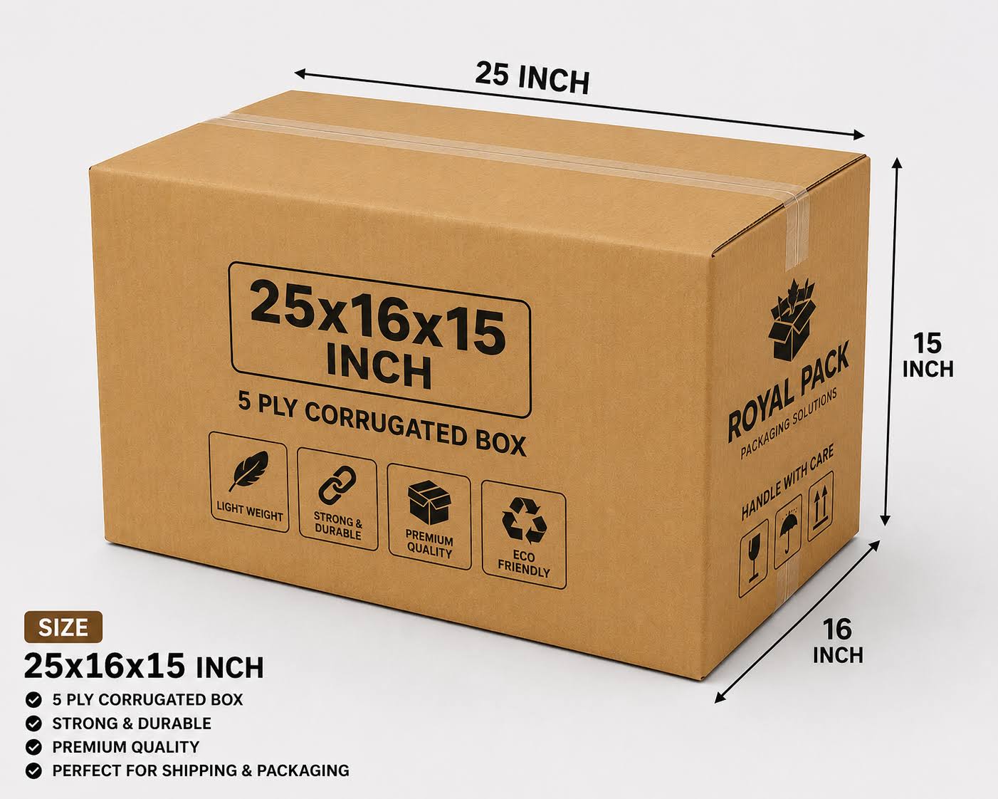 25x16x15 inch corrugated box 3-ply po_10 product image