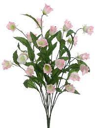 Campanula Silk Flower Bush In Soft Pink 26in Tall Silk Flowers Wedding Discount Silk Flowers Silk Flowers