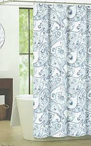 Amazon Com Nicole Miller Fabric Shower Curtain Cotton 72x72 Large Damask Paisley Medallion Patte Fabric Shower Curtains Paisley Shower Curtain Grey Curtains