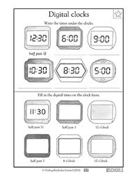 The best collection of free time worksheets on the internet! Reading Digital Clocks 1st Grade Math Worksheet Greatschools
