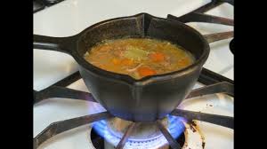 How to make canned salmon soup on the stove. Lodge Cast Iron Melting Pot Soup Heating Demonstration Youtube