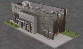 3d Starbucks Coffee Shop Model 1146125 Turbosquid Commercial Design Exterior Architecture Model Making Coffee Shop