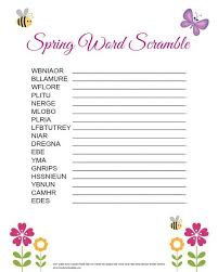 Spring Word Scramble For Kids Free Printable Spring Words Elderly Activities Senior Activities