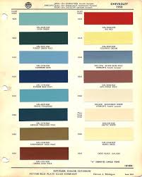 1958 Chevrolet Paint Chart Car Paint Colors Chevrolet
