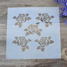 Flower Stencil Scrapbooking Stencil Wall Stencil Painting Stencil Diy Decor Stencil Stencil Pattern Stencil Designs Flower Stencil Stencil Painting