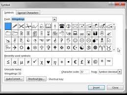 insert a symbol or special character in word