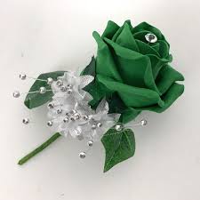 Check spelling or type a new query. Wedding Wedding Flowers Emerald Green Artificial Diamante Rose Buttonhole Home Furniture Diy