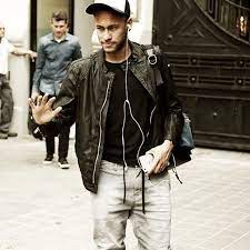 Neymar Out And About In Replay Online Clothing Leather Jacket Clothes