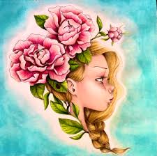 Hand-drawn coloring page with water effect