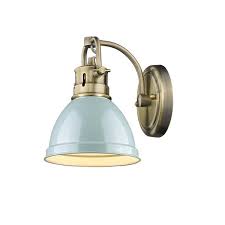 How much light is needed in the bath? Golden Lighting Duncan 1 Light Bathroom Vanity Light Aged Brass Lowe S Canada