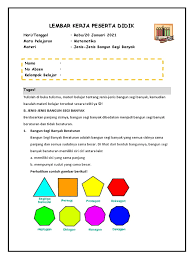 Kunci jawaban buku tematik halaman 19. Lkpd Matematika Kelas 4 Jenis Segi Banyak