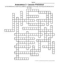 Level 3 spanish, book avancemos. Avancemos 2 Leccion Preliminar Crossword Answer Key