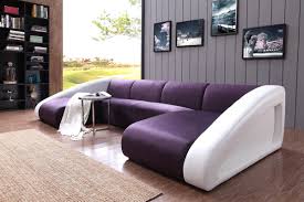 Divani Casa 0916 Modern Purple White Fabric Leather Sectional Sofa Sectional Sofa Modern Sofa Sectional Red Living Room Set