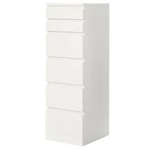 Crafted from engineered wood, it showcases a 54.25 tall vertical silhouette, featuring a rustic whitewashed finish for neutral and airy appeal. Malm White Mirror Glass Chest Of 6 Drawers 40x123 Cm Ikea
