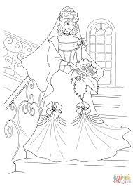 Princess And Her Wedding Dress Coloring Page Supercoloring Com Princess Coloring Pages Disney Princess Coloring Pages Disney Princess Colors
