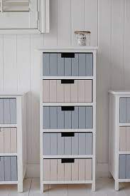 Beach Bathroom Tallboy Storage Free Standing Unit With 5 Drawers Photograph White Bathroom Furniture Small Bathroom Furniture Bathroom Tallboy