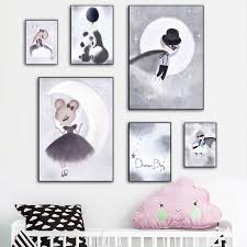 Unicorn painting at wine and canvas on 6 25 6 30pm kids. Nordic Cartoon Posters Unicorn Panda Rabbit Girl Canvas Painting Dream Big Poster Wall Pictures Kids Room Nordic Wall Canvas Home And Decoration