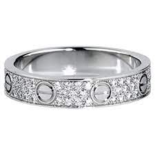 Cartier Love Wedding Band Diamond Paved Ring 18 Karat White Gold Cartier Love Ring Diamond Cartier Love Wedding Band Cartier Wedding Bands