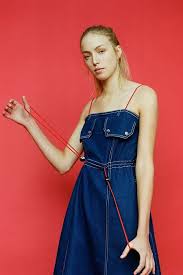 Jamie Wei Huang Angela Denim Dress Denim Dress Flowing Maxi Dress Jumpsuit Dress