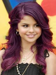 Blue And Purple Highlights Celebs Go Over The Rainbow Plus You Can Win A John Frieda Full Repair Selena Gomez Hair Hair Color Burgundy Burgundy Hair