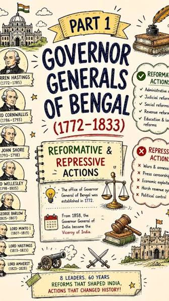 Warren Hastings became the first Governor-General of Bengal in 1773. # history #british #upsc #upscexam #ias