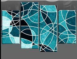 Teal Large Abstract Canvas Wall Art Picture Split 4 Piece Multi Panel 100cm Wide Multi Canvas Painting Multi Panel Canvas Painting Abstract Canvas Wall Art
