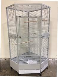 Amazon Com New Corner Open Playtop Parrot Bird Cage R30 X 64 H 4 Colors Available 0714 Egg Shell White Pet Supplies Parrot Bird Bird Cage Decor Cage