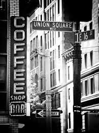 Coffee Shop Bar Sign Union Square Manhattan New York Us Old Black And White Photography Photographic Print Philippe Hugonnard Art Com Black And White Photo Wall Black And White City