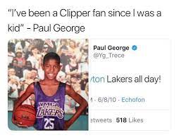 The sport has always been a powerful uniting element of our lives, and basketball is not an exception, though it is less popular than, for example, football. Nba Memes When Paul George Said He Was A Clippers Fan Facebook