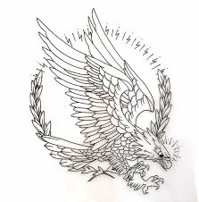See more ideas about body art tattoos, tattoos, sleeve tattoos. Uncolored Old School Eagle On Lightning And Leaves Wreath Background Tattoo Design Tattooimages Biz