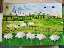 Sheep In A Field The Farm Perspective Art Farm Art Sheep Art