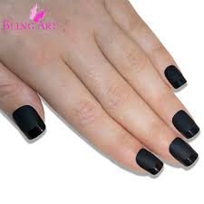 Expect to be showered with compliments when sporting. False Nails By Bling Art Black Matte French Manicure Fake Medium Tips With Glue At 6 99 Gbp Only From Bling Art