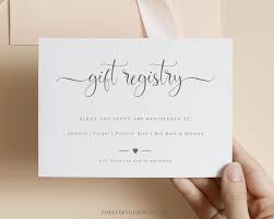 Wedding Registry Card Template Gift Registry Card Minimalist Etsy In 2021 Wedding Registry Cards Registry Cards Wedding Registry Invitation