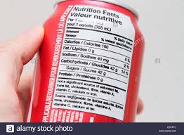 Nutrition Label Coca Cola Coke Can Stock Photo 41792342 Alamy